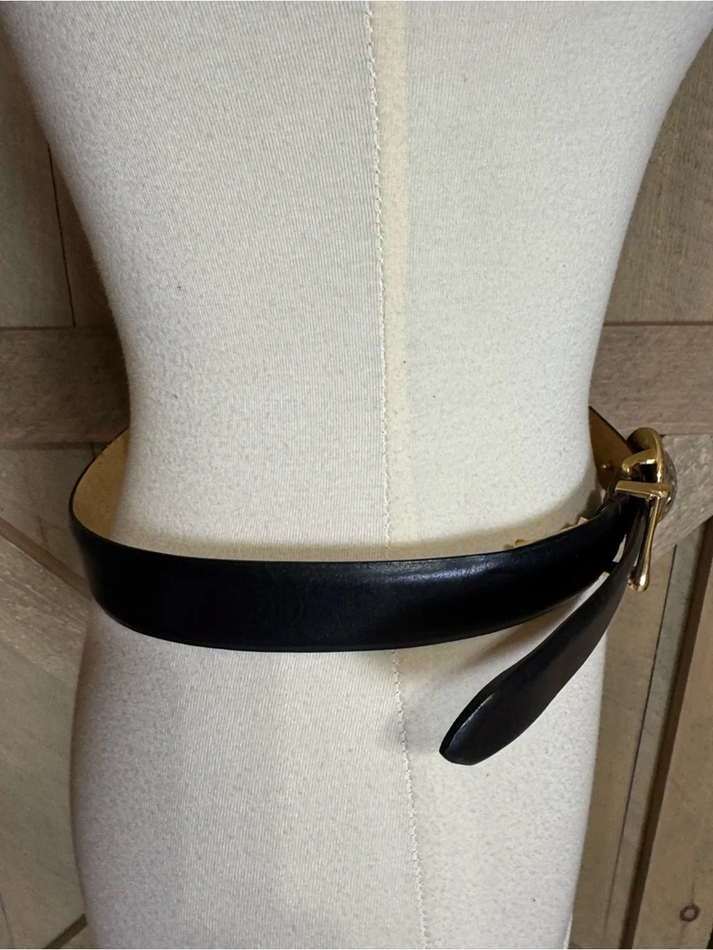 Vintage WCM Doral Resort black leather belt with golf ball buckle and tees Large